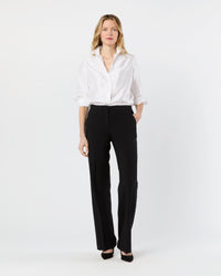 Tuxedo Pant in Black Wool Barathea