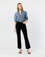 Load image into Gallery viewer, Kendall Flare 5-Pocket Jean in Black Stretch Velveteen
