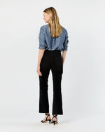 Load image into Gallery viewer, Kendall Flare 5-Pocket Jean in Black Stretch Velveteen
