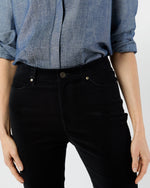Load image into Gallery viewer, Kendall Flare 5-Pocket Jean in Black Stretch Velveteen
