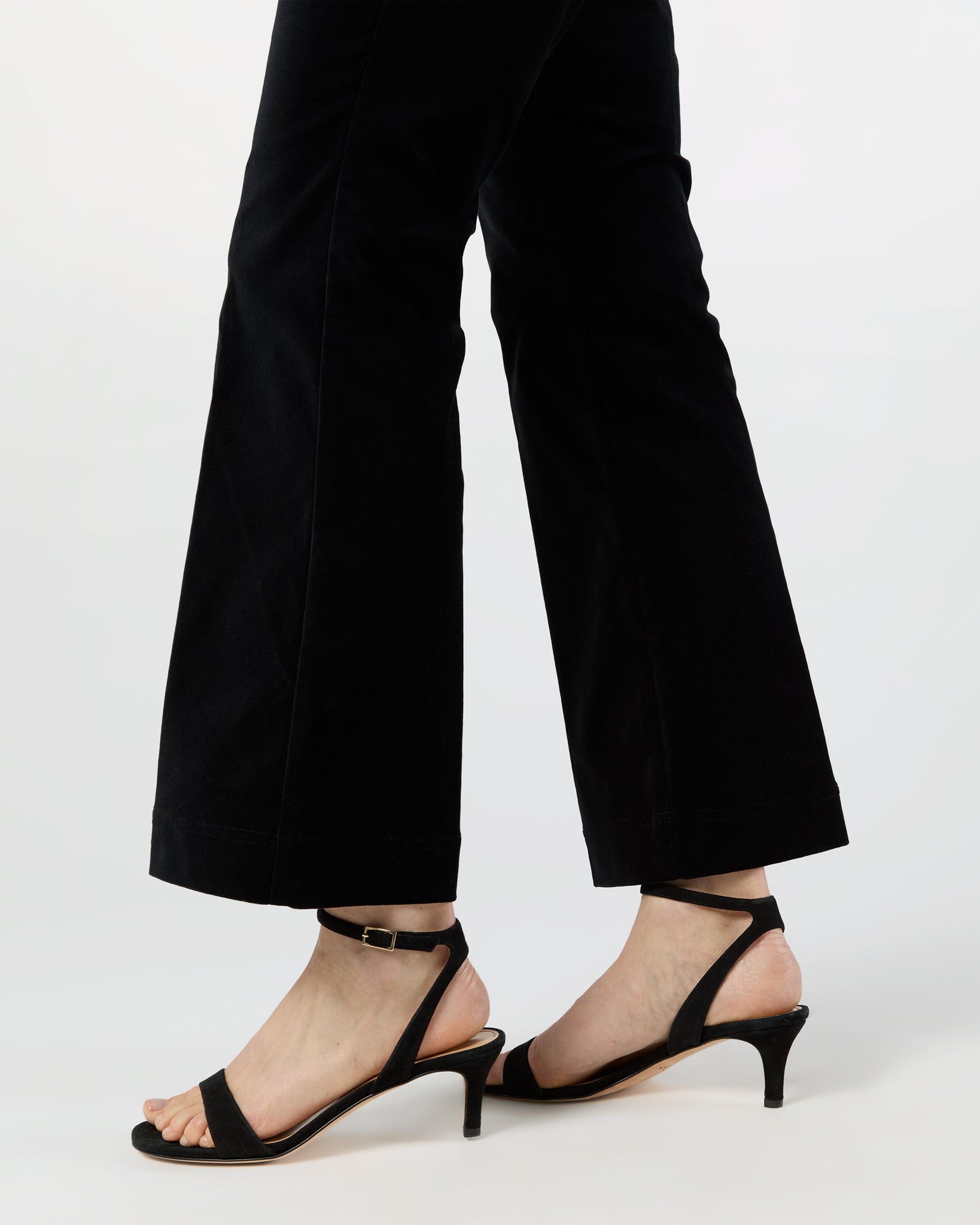 Kendall Flare 5-Pocket Jean in Black Stretch Velveteen