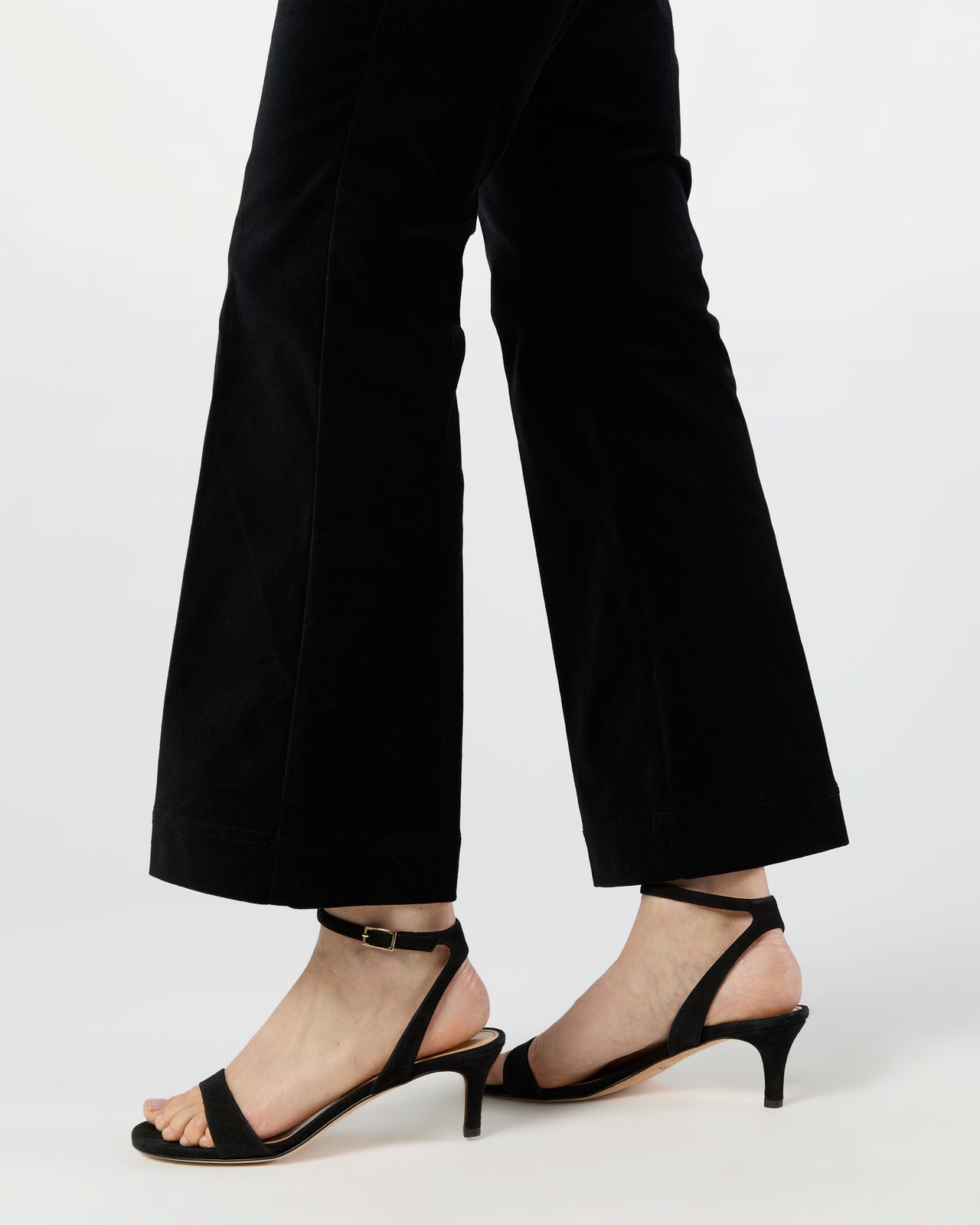 Kendall Flare 5-Pocket Jean in Black Stretch Velveteen