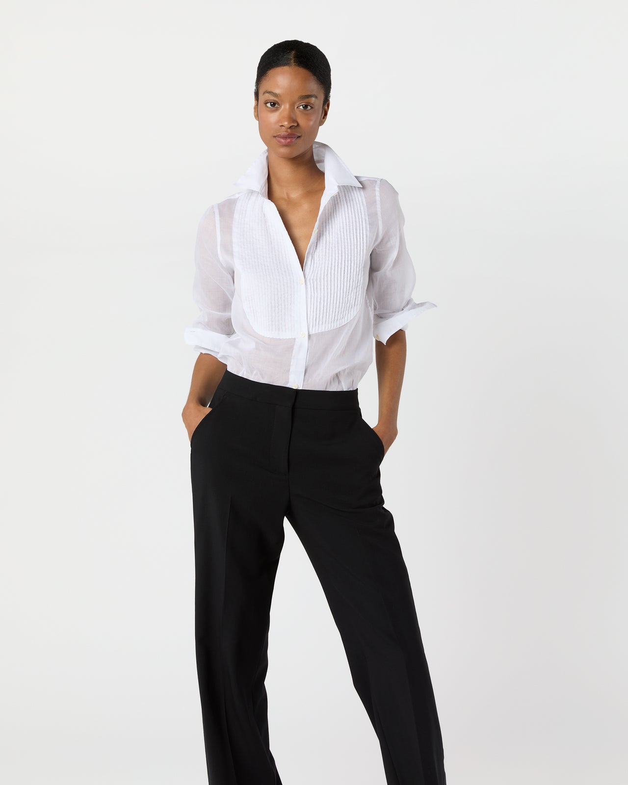 Hattie Shirt in White Organdy