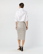 Load image into Gallery viewer, Pull-On Skirt in Silver Sequin
