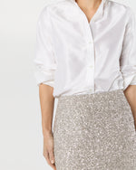 Load image into Gallery viewer, Pull-On Skirt in Silver Sequin
