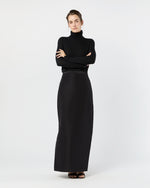 Load image into Gallery viewer, Long Pencil Skirt in Black Silk Faille
