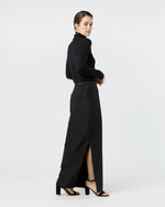 Load image into Gallery viewer, Long Pencil Skirt in Black Silk Faille
