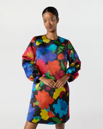 Load image into Gallery viewer, Lulu Dress in Black/Multi Floral Mikado
