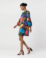 Load image into Gallery viewer, Lulu Dress in Black/Multi Floral Mikado
