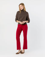 Load image into Gallery viewer, Lara Knit Flare Cropped Pant in Red Supima Cotton

