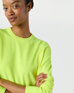 Load image into Gallery viewer, Kit Crewneck Sweater in Neon Yellow Cashmere
