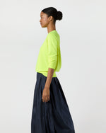 Load image into Gallery viewer, Kit Crewneck Sweater in Neon Yellow Cashmere
