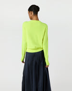 Load image into Gallery viewer, Kit Crewneck Sweater in Neon Yellow Cashmere
