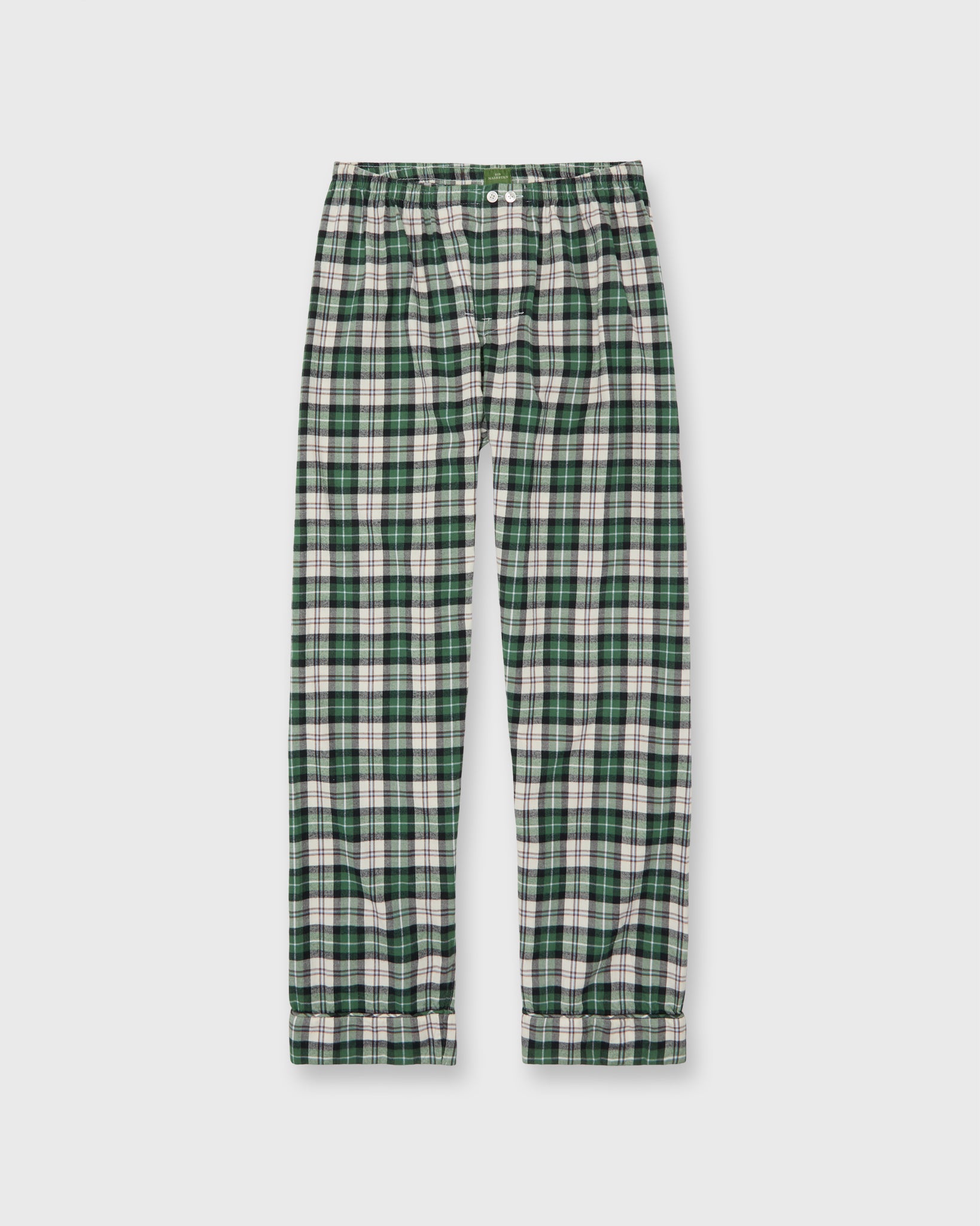 Pajama Pant in Green/Blue/Brown Plaid Poplin