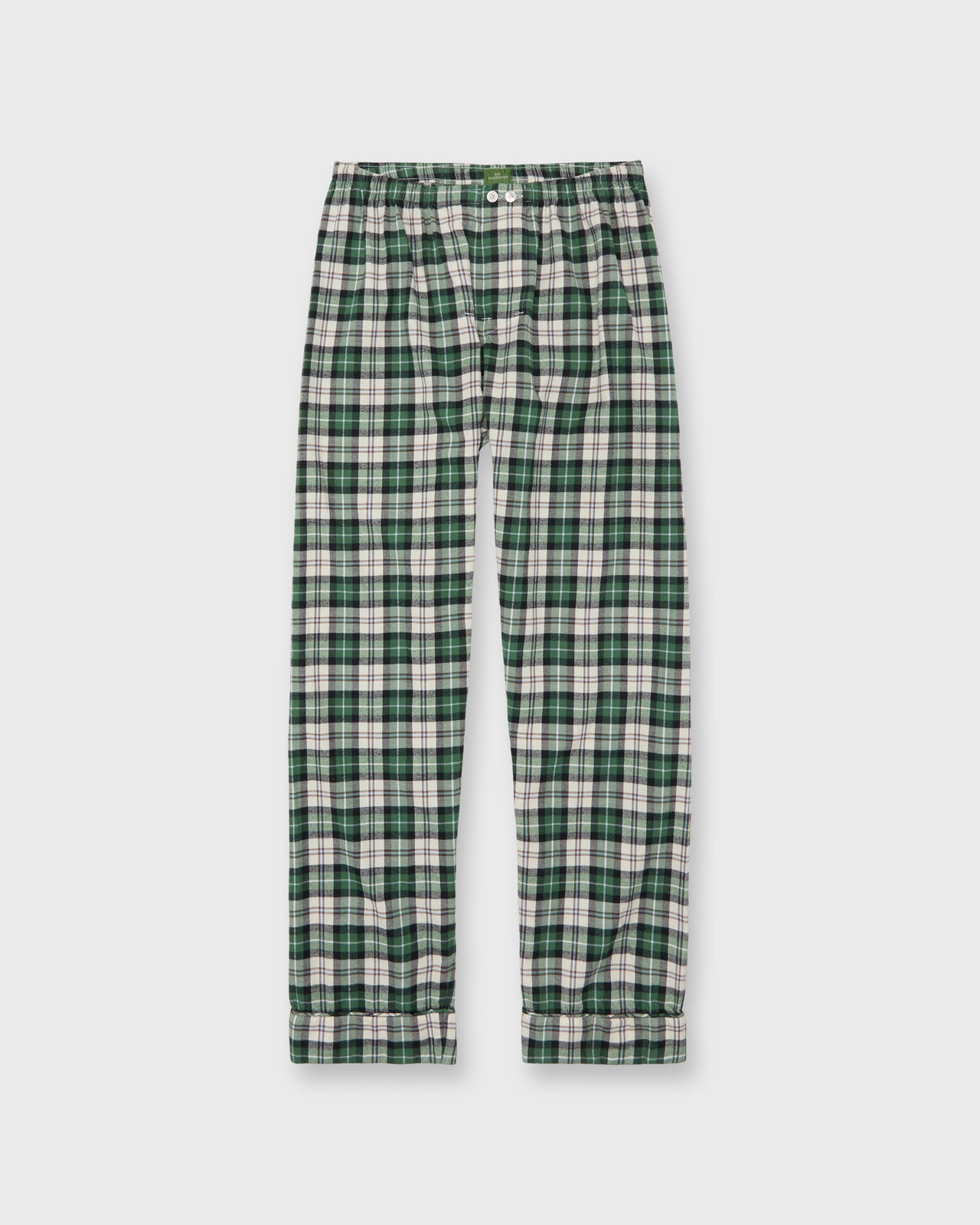 Pajama Pant in Green/Blue/Brown Plaid Poplin
