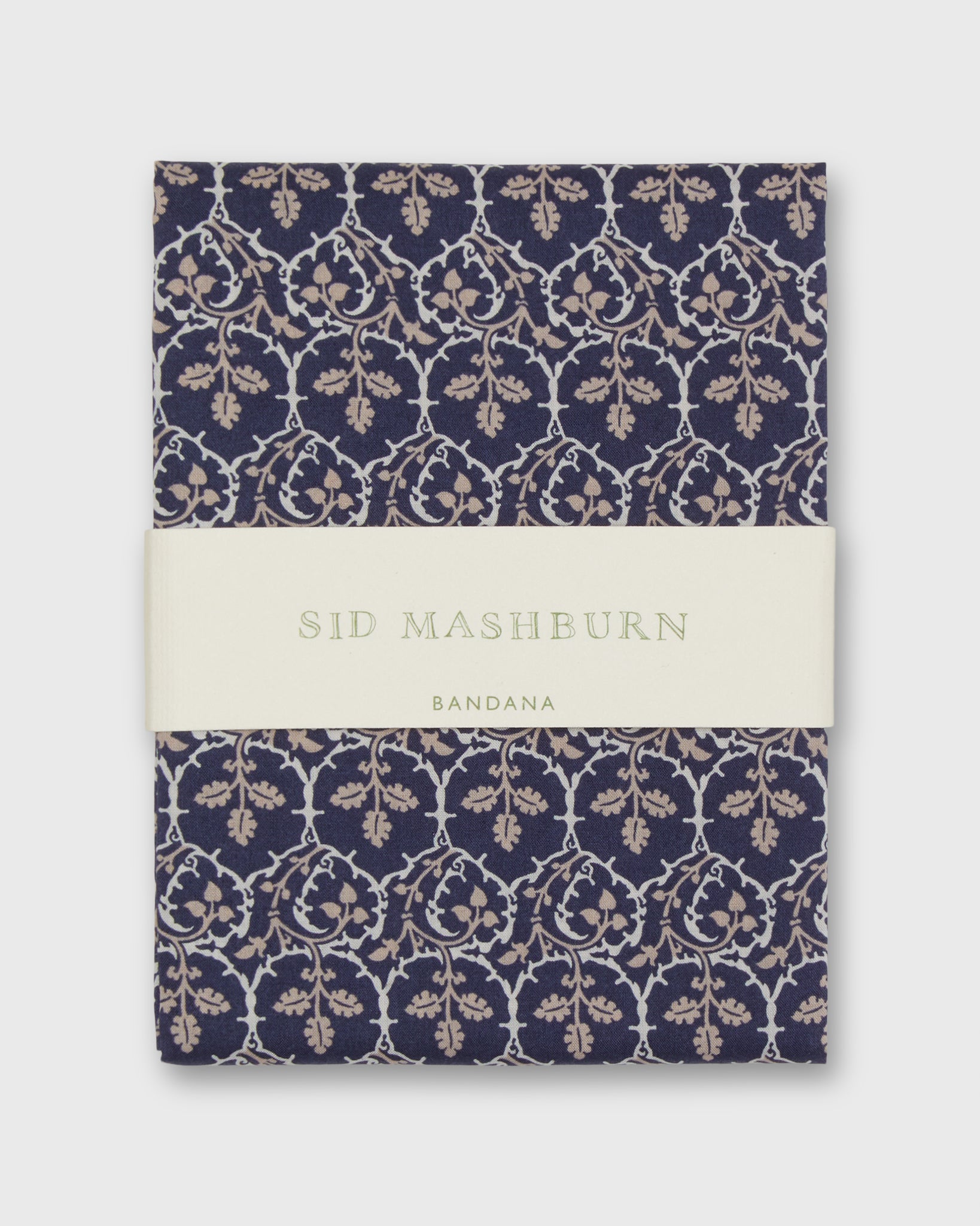 Bandana in Navy/Tan Trellis Liberty Fabric