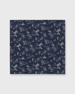 Load image into Gallery viewer, Cotton Print Pocket Square in Navy/Bone Country Print Poplin
