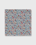 Load image into Gallery viewer, Cotton Print Pocket Square in Berry/Green Multi Diderot Liberty Fabric
