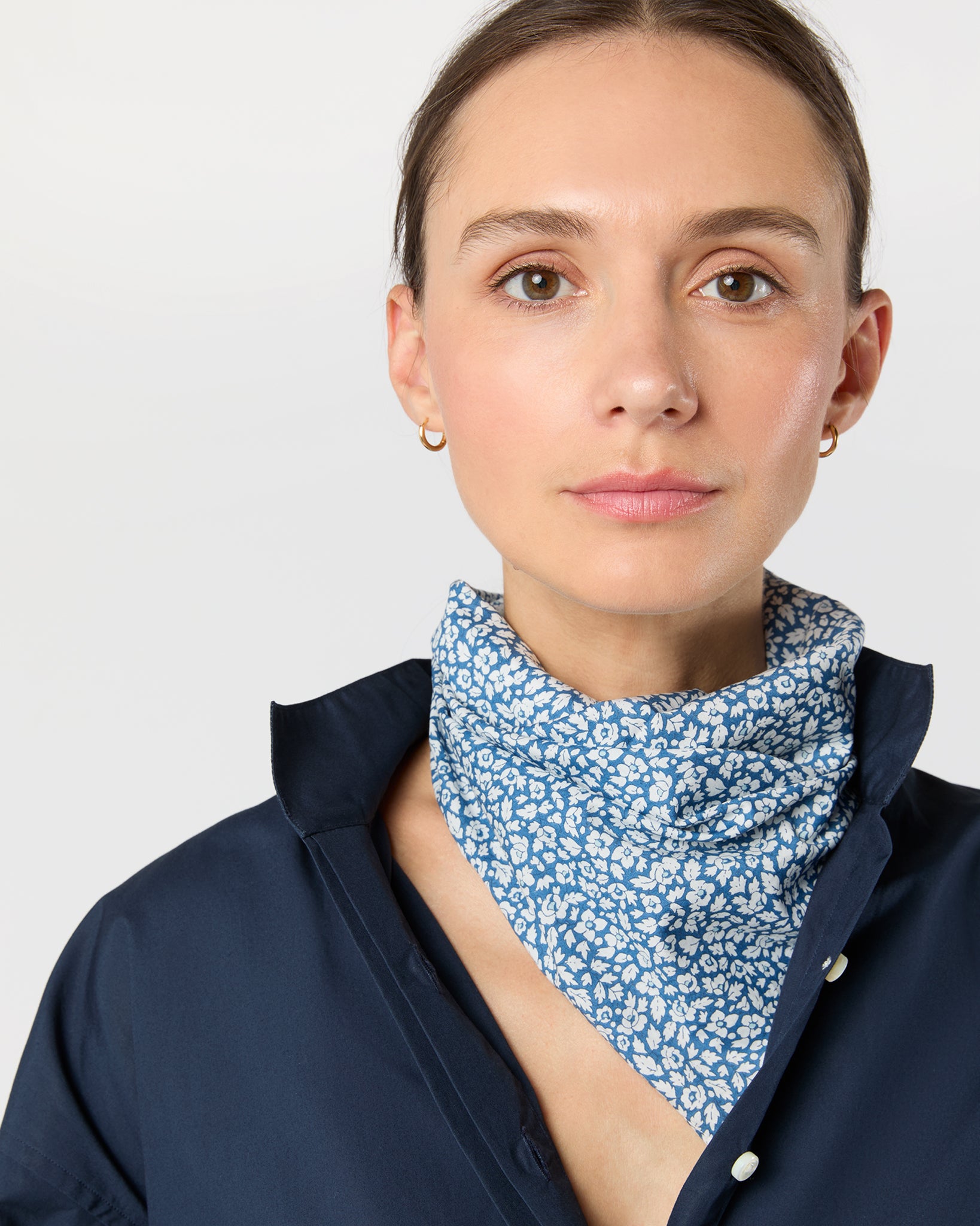 Anyway Scarf in Blue Feather Meadow Liberty Fabric