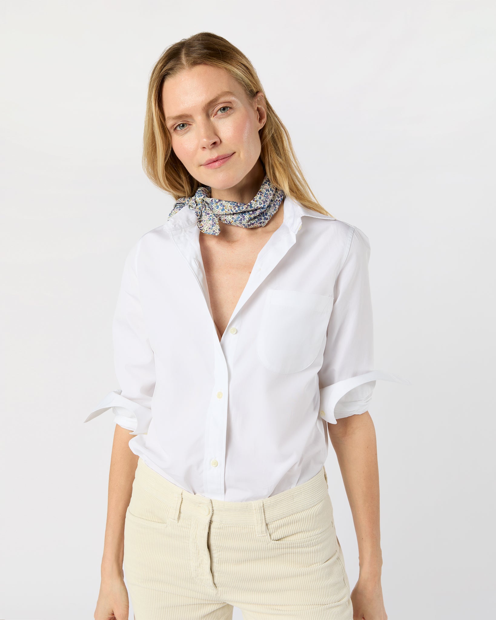 Anyway Scarf in Eggplant/Multi Wiltshire Bud Liberty Fabric