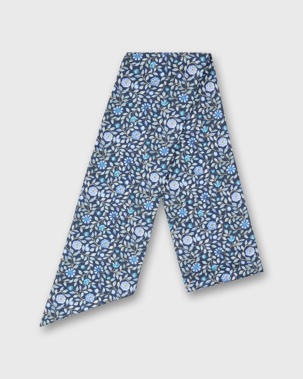 Silk Tied Up Scarf in Blue/Multi Zara Thanrose Liberty Fabric Silk Twill