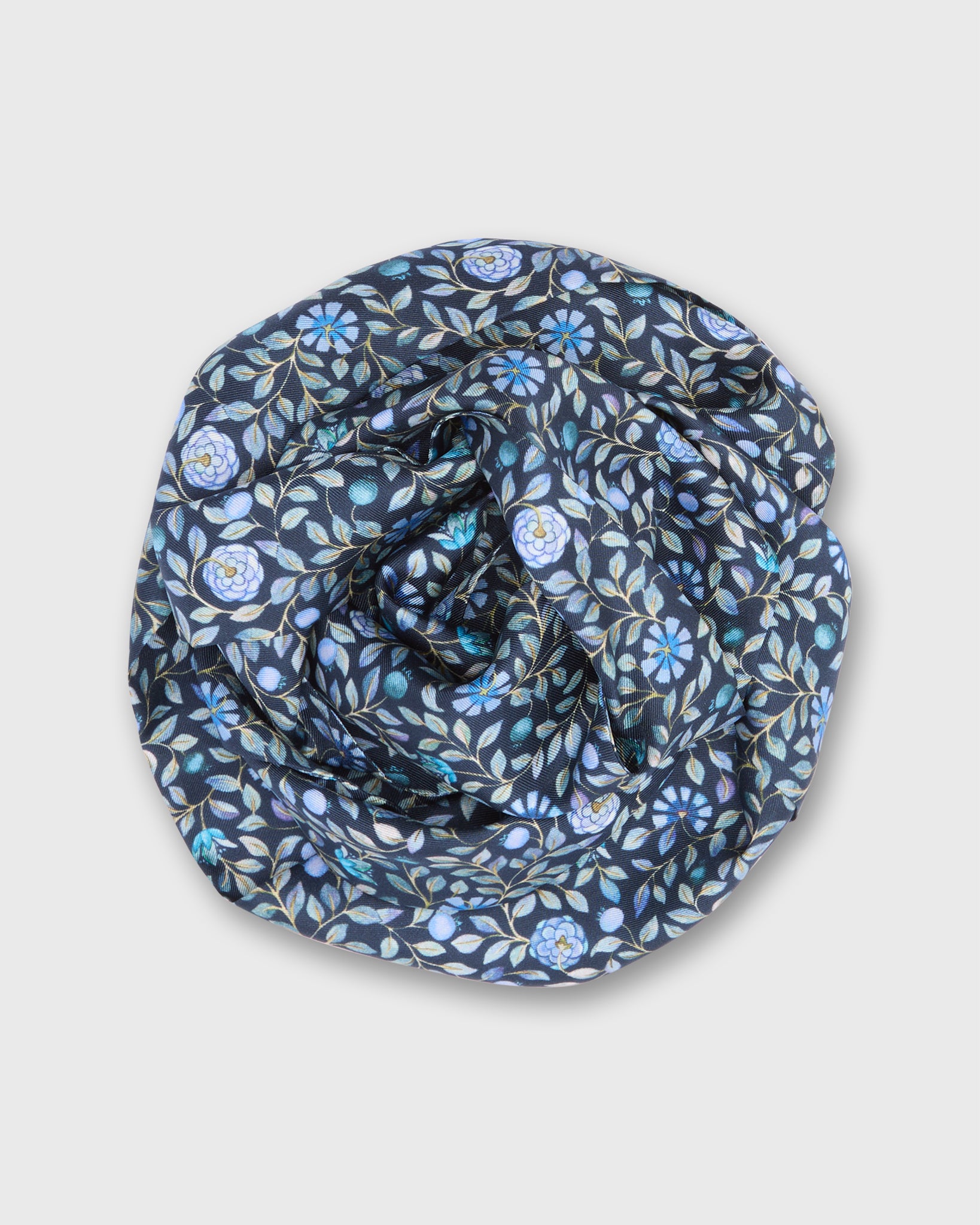Silk Tied Up Scarf in Blue/Multi Zara Thanrose Liberty Fabric Silk Twill