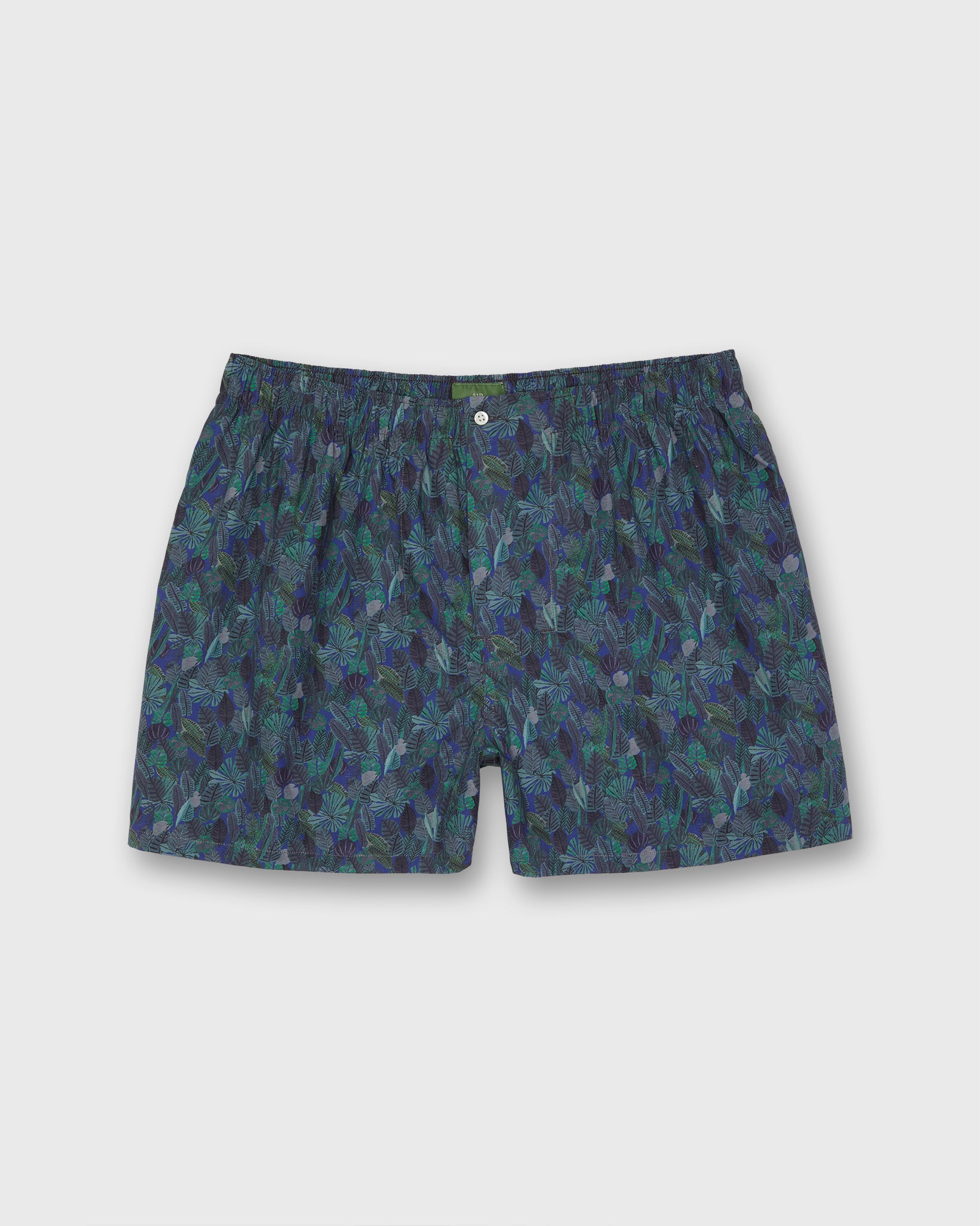 Button-Front Boxer Short in Navy/Green Multi Chaparral Liberty