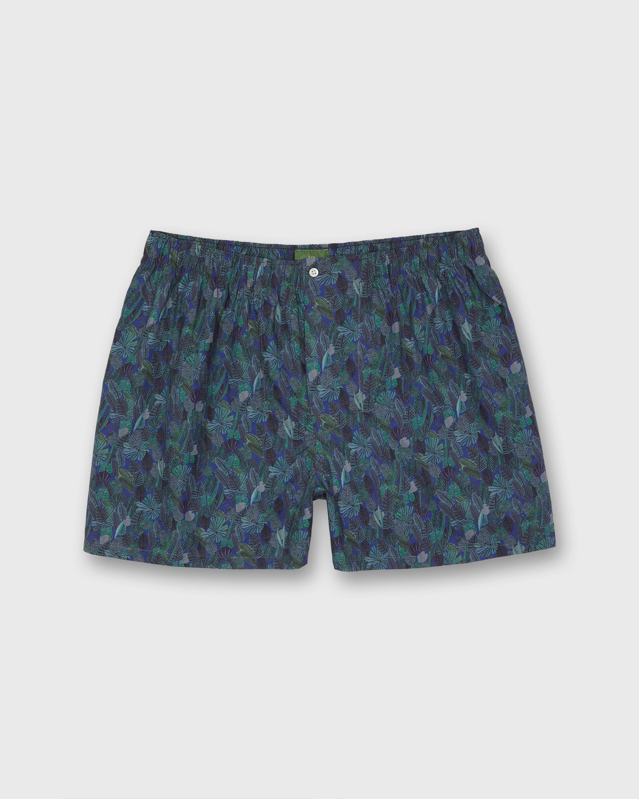 Button-Front Boxer Short in Navy/Green Multi Chaparral Liberty Fabric
