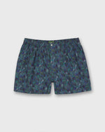 Load image into Gallery viewer, Button-Front Boxer Short in Navy/Green Multi Chaparral Liberty Fabric
