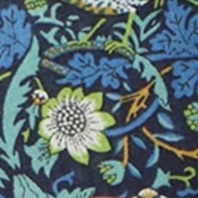 Track Short in Green/Blue Strawberry Thief Liberty Fabric