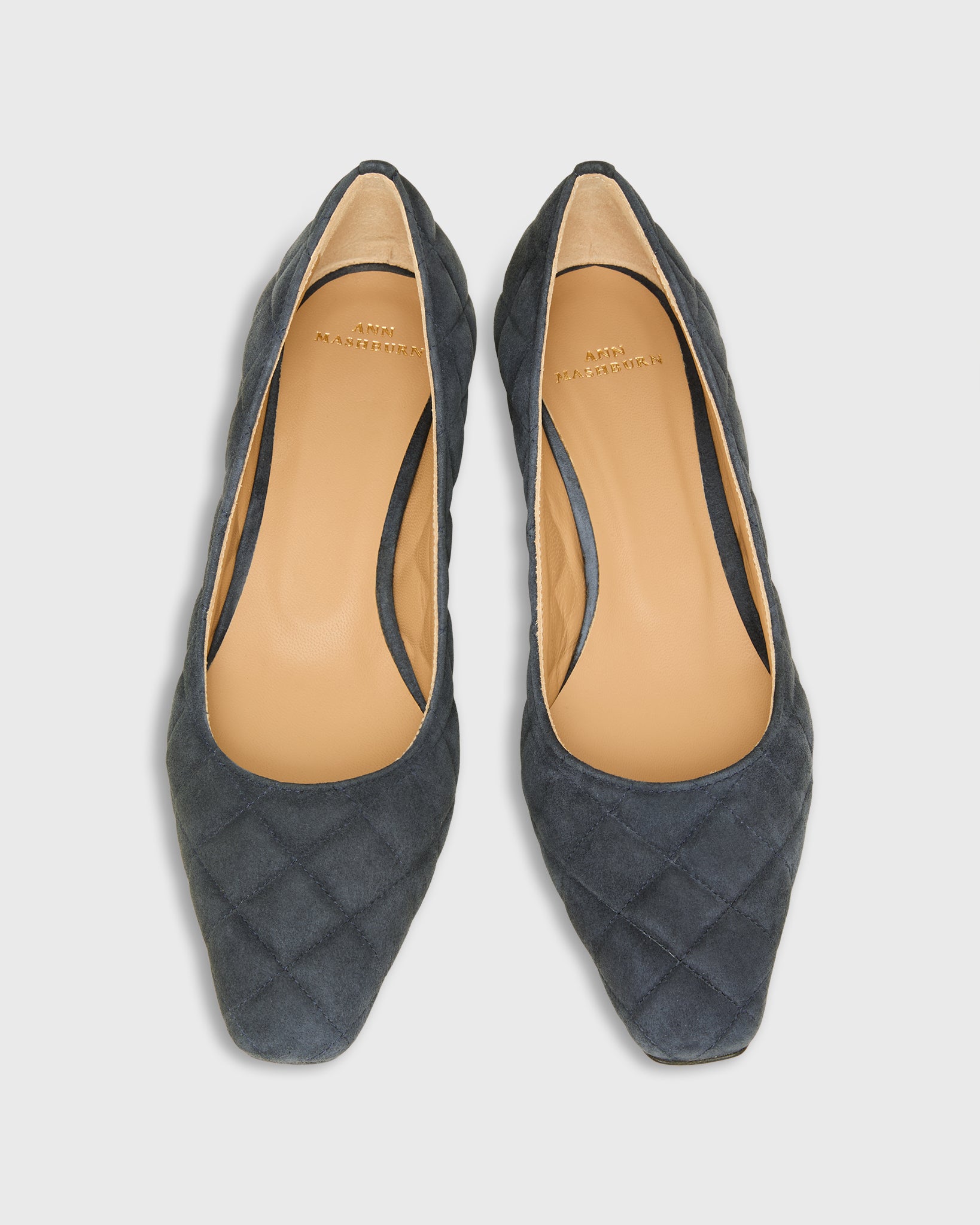 Jane Flat in Navy Suede