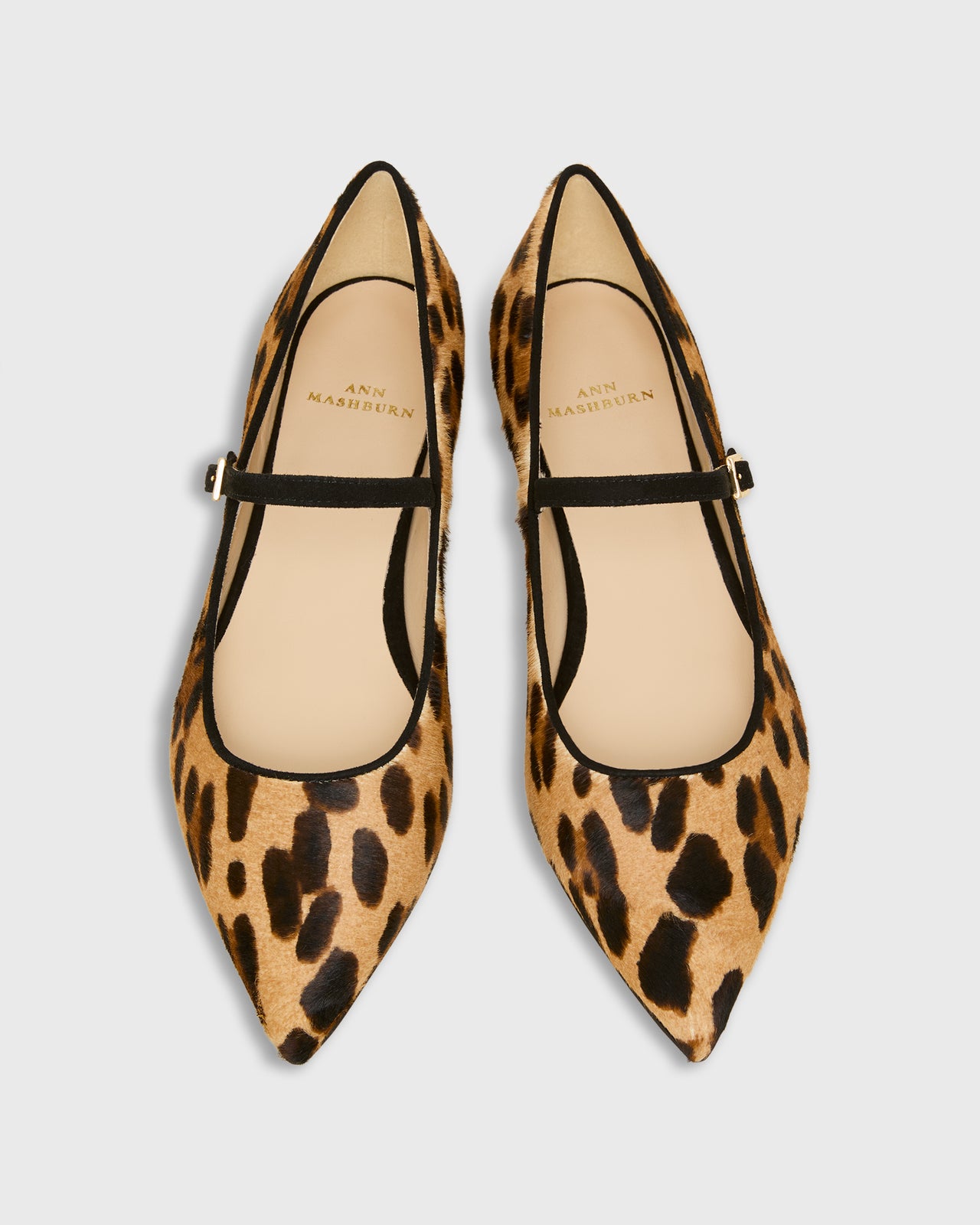 Pointed-Toe Mary Jane in Leopard Calf Hair
