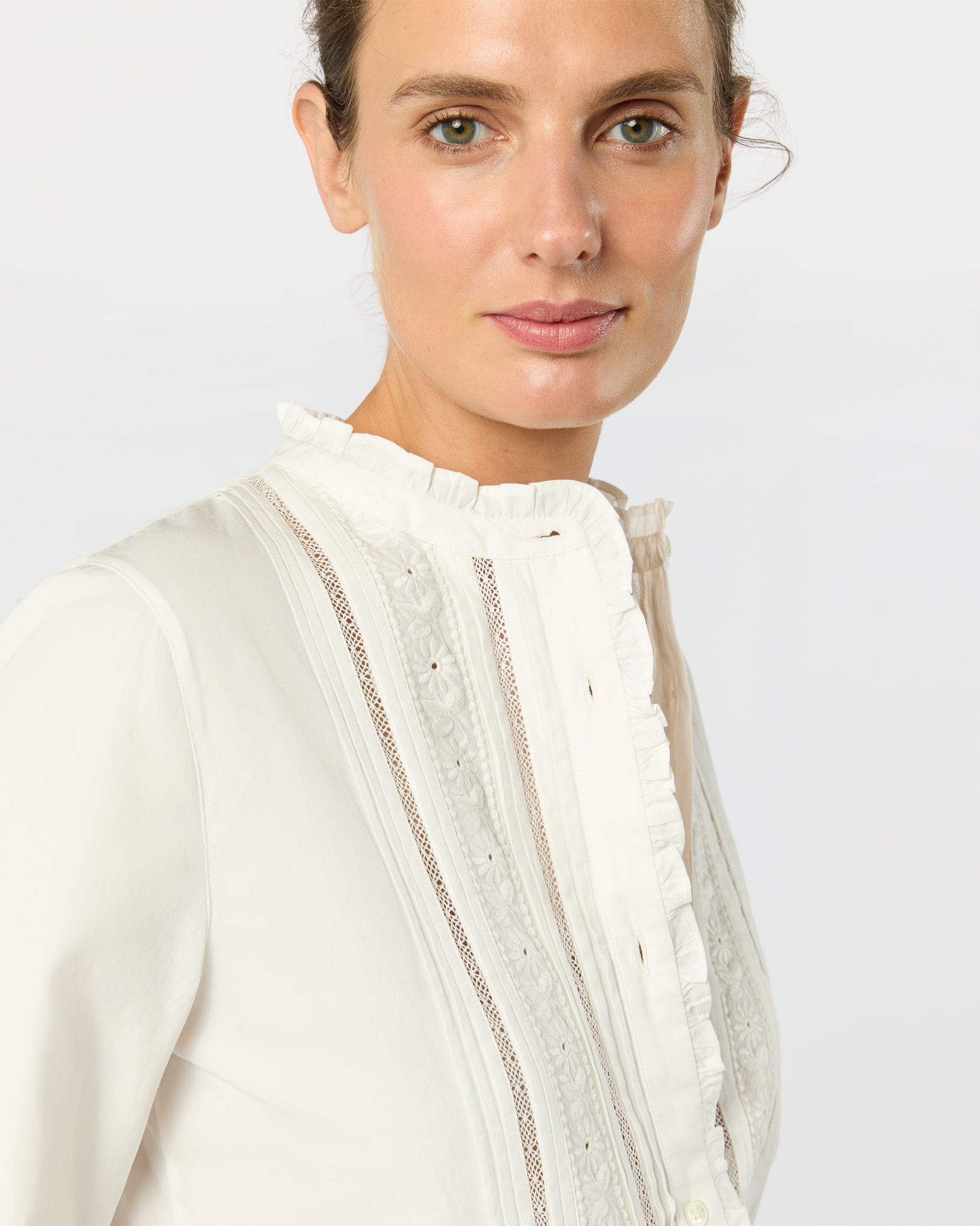 Lina Blouse in Ivory Poplin