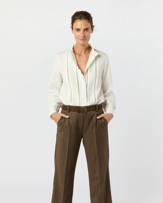 Lina Blouse in Ivory Poplin