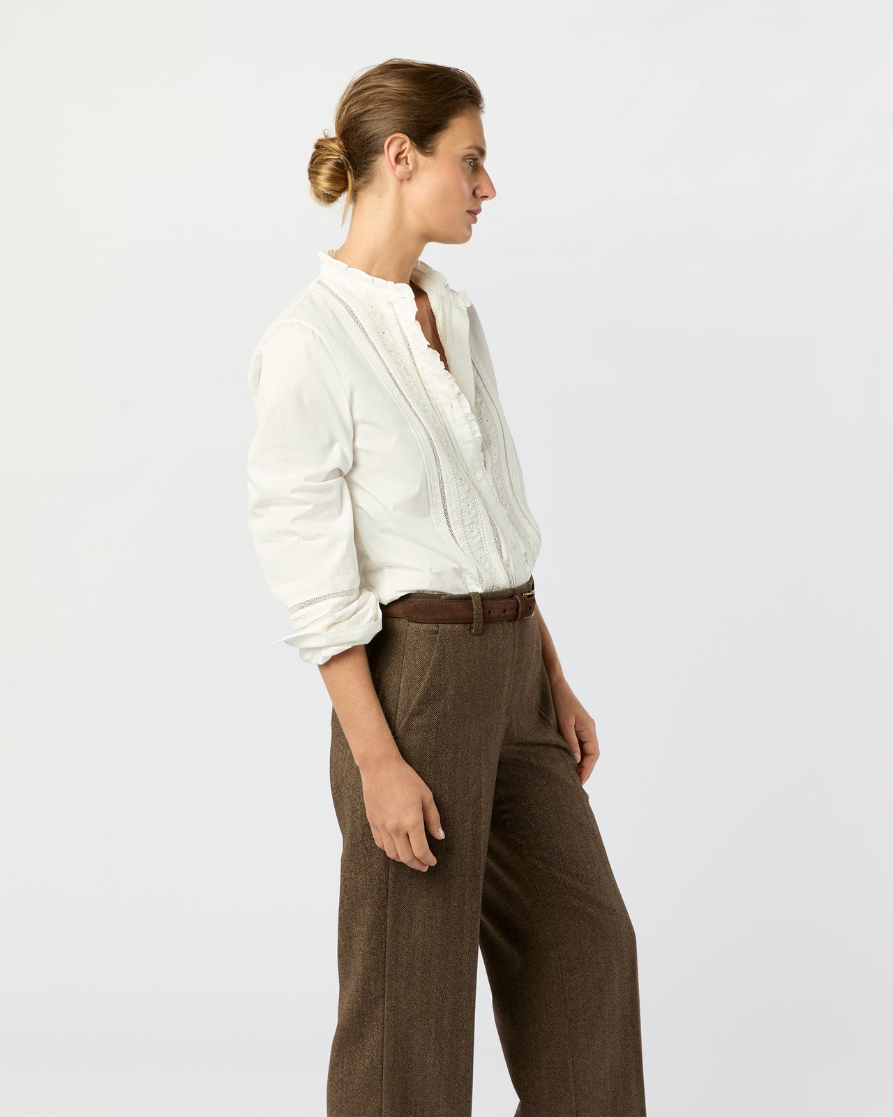 Lina Blouse in Ivory Poplin