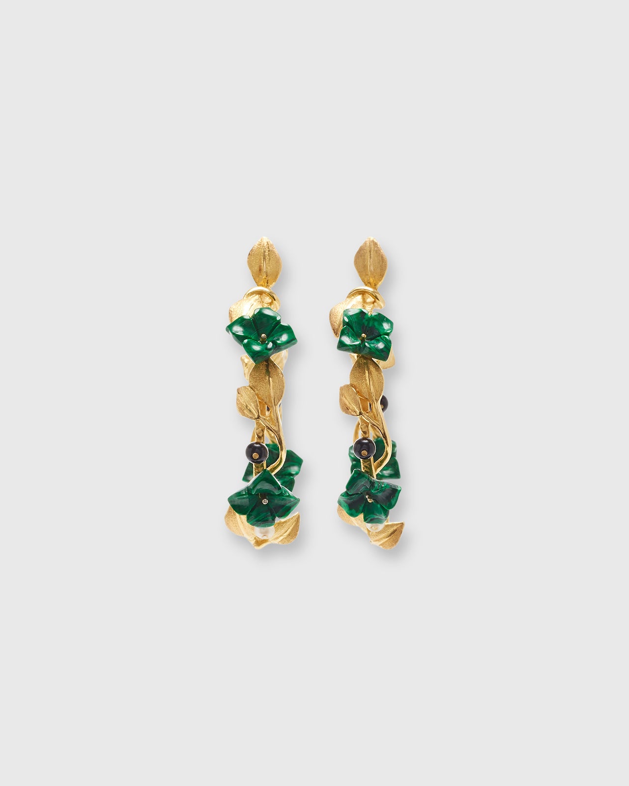 Mini Flower Whirl Earrings in Malachite