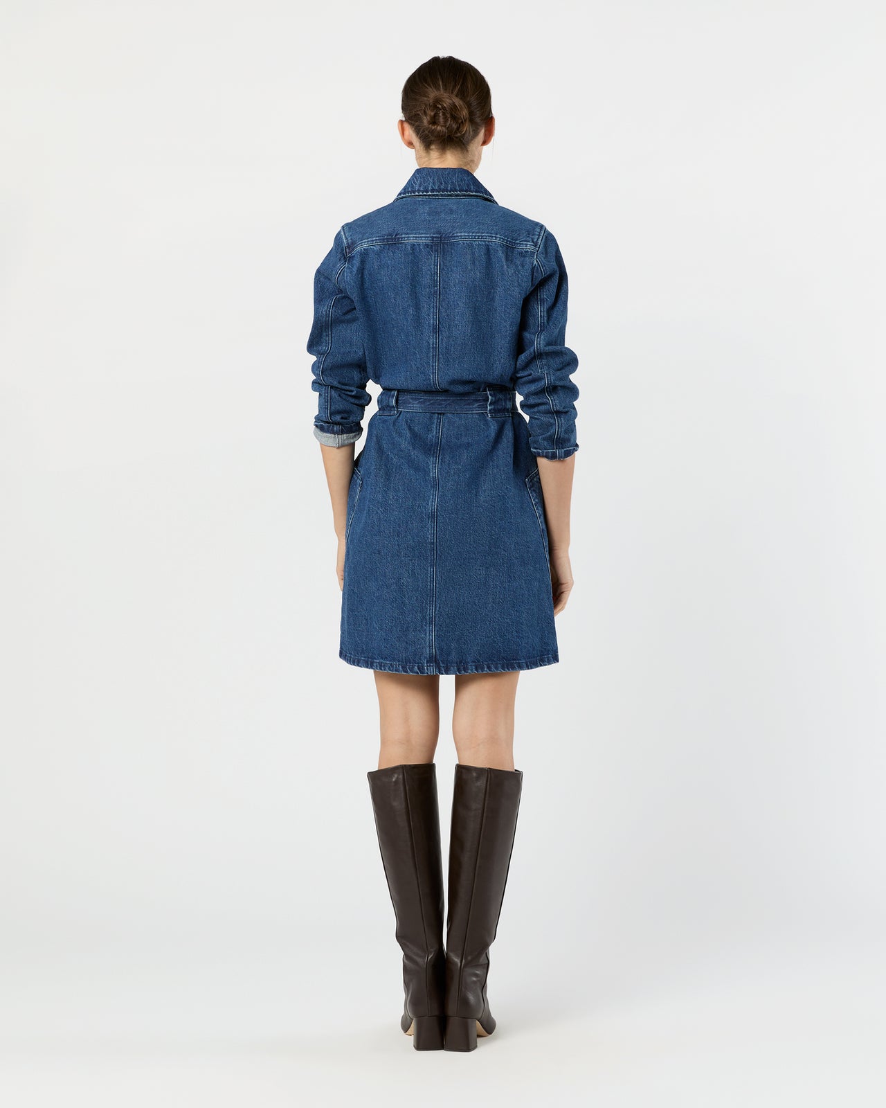 Winter Dress in Stonewashed Indigo