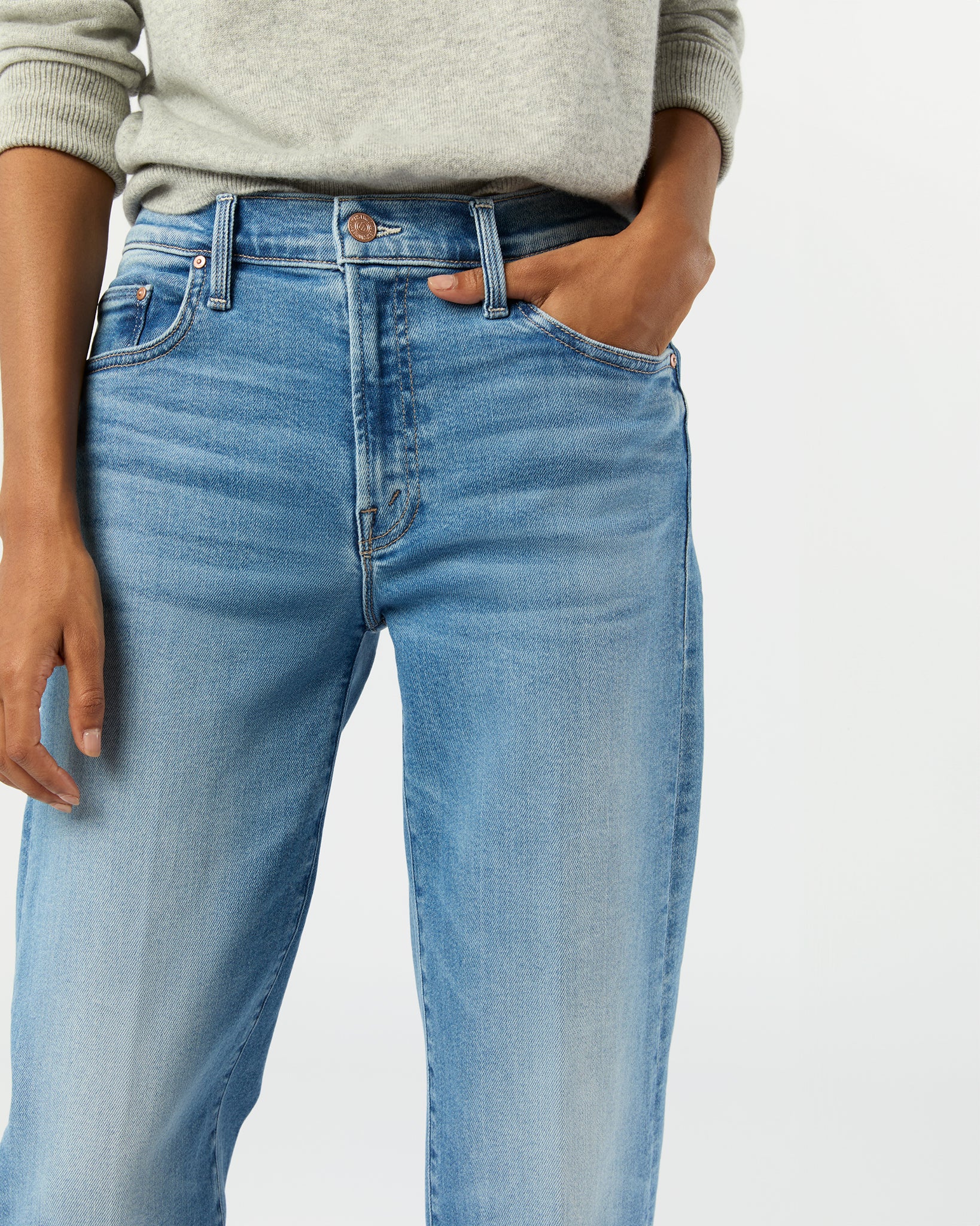 The Mid Rise Rambler Zip Ankle Jean in Out Of The Blue