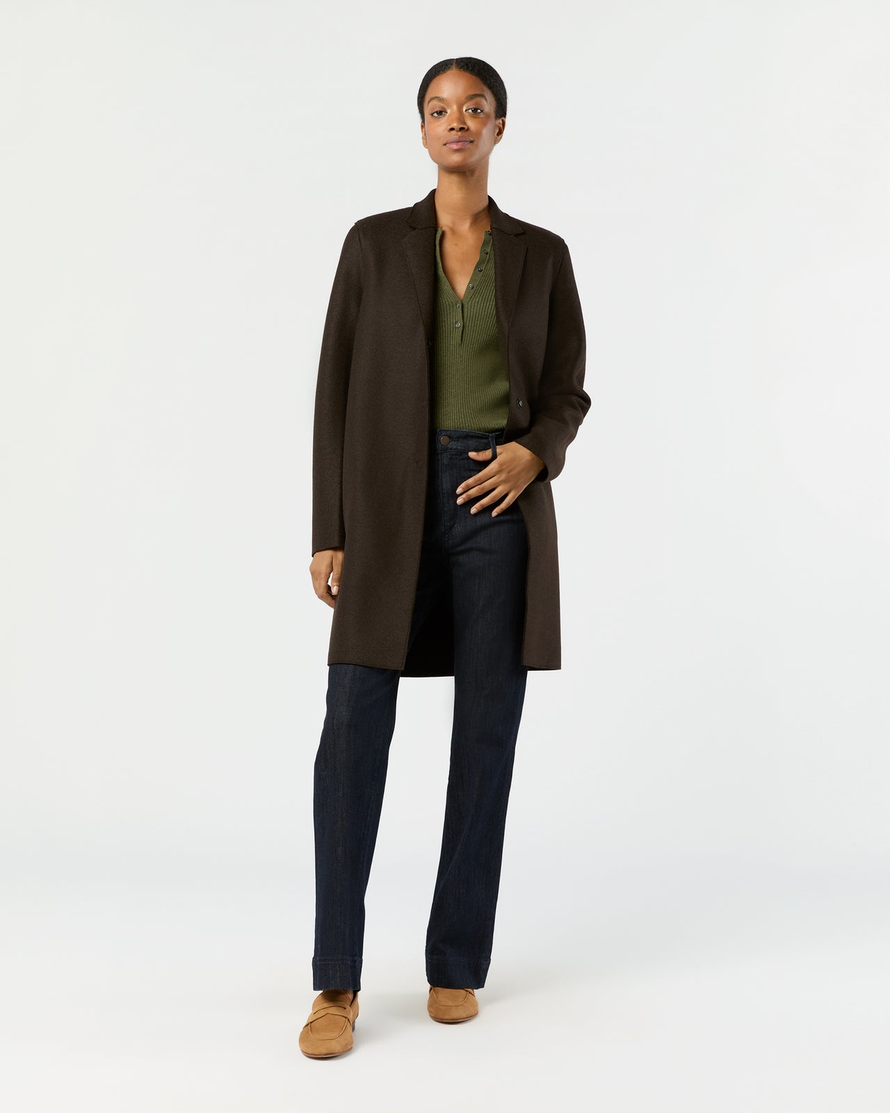 Cocoon Coat in Dark Brown | Shop Ann Mashburn