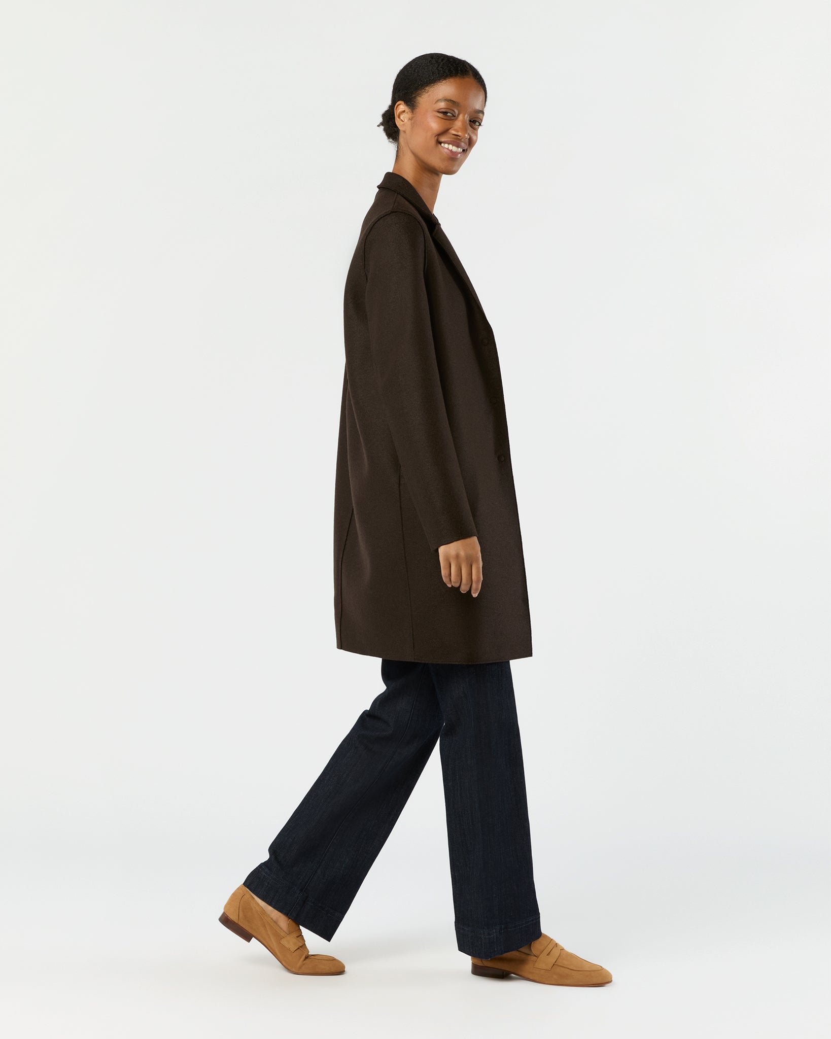 Cocoon Coat in Dark Brown | Shop Ann Mashburn