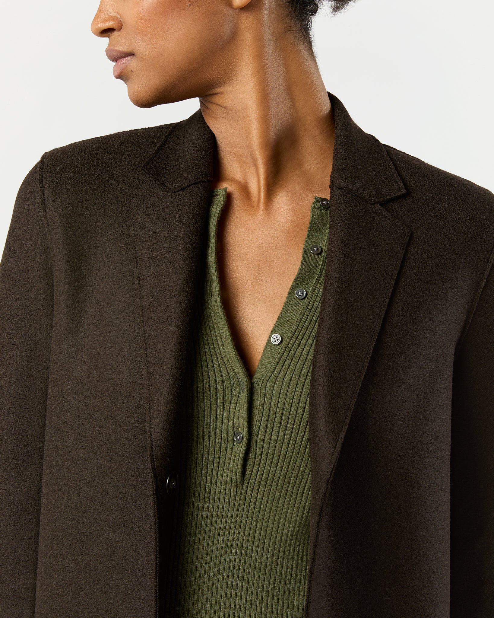 Cocoon Coat in Dark Brown | Shop Ann Mashburn