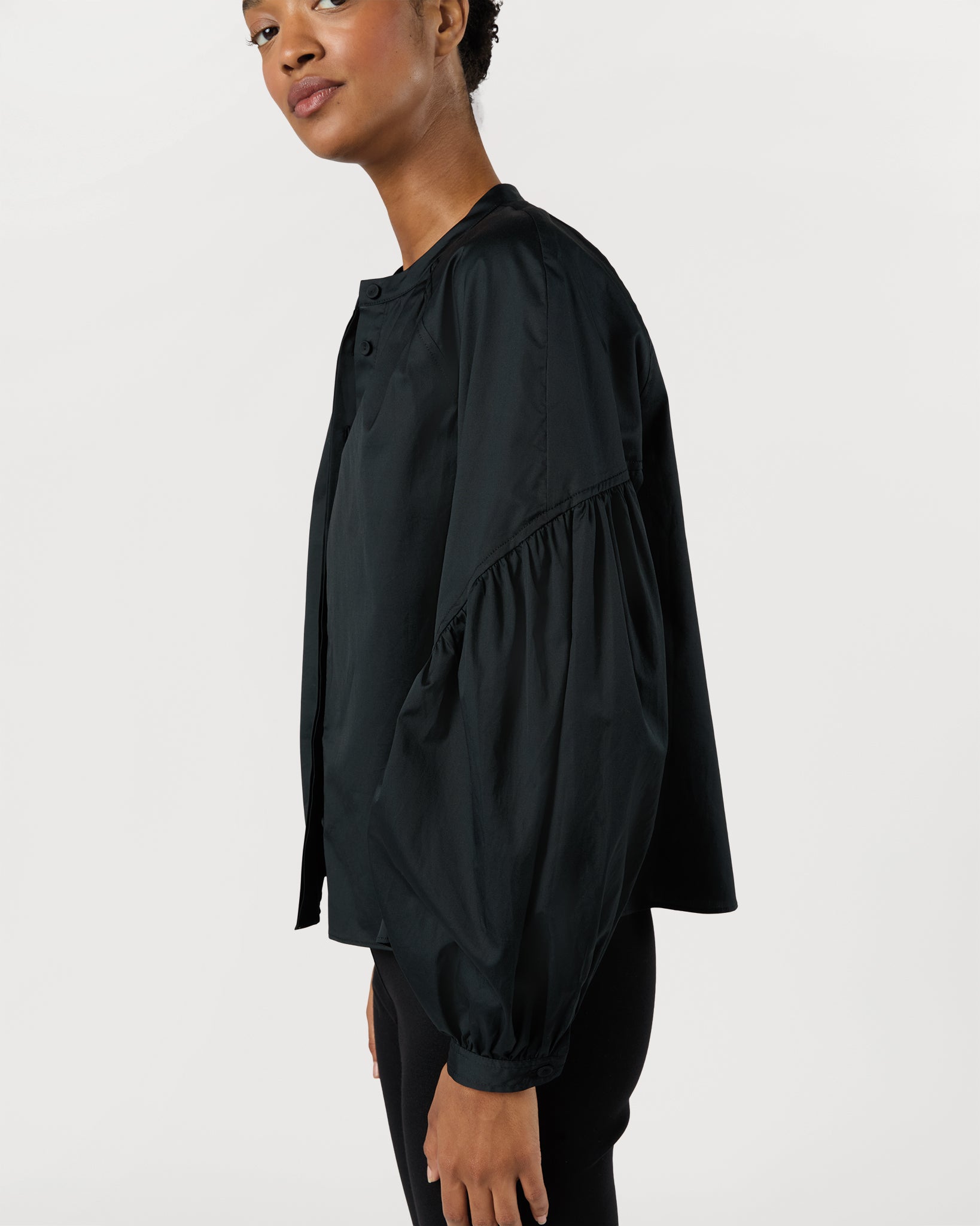 Rowena Long Sleeve Blouse in Noir