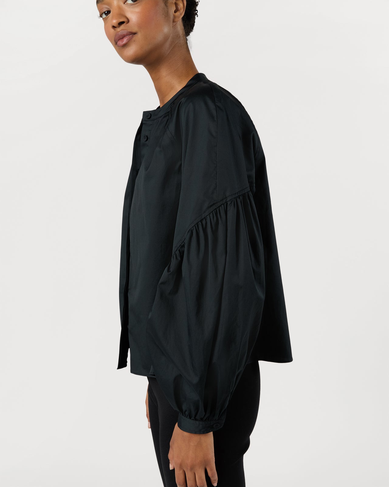 Rowena Long Sleeve Blouse in Noir