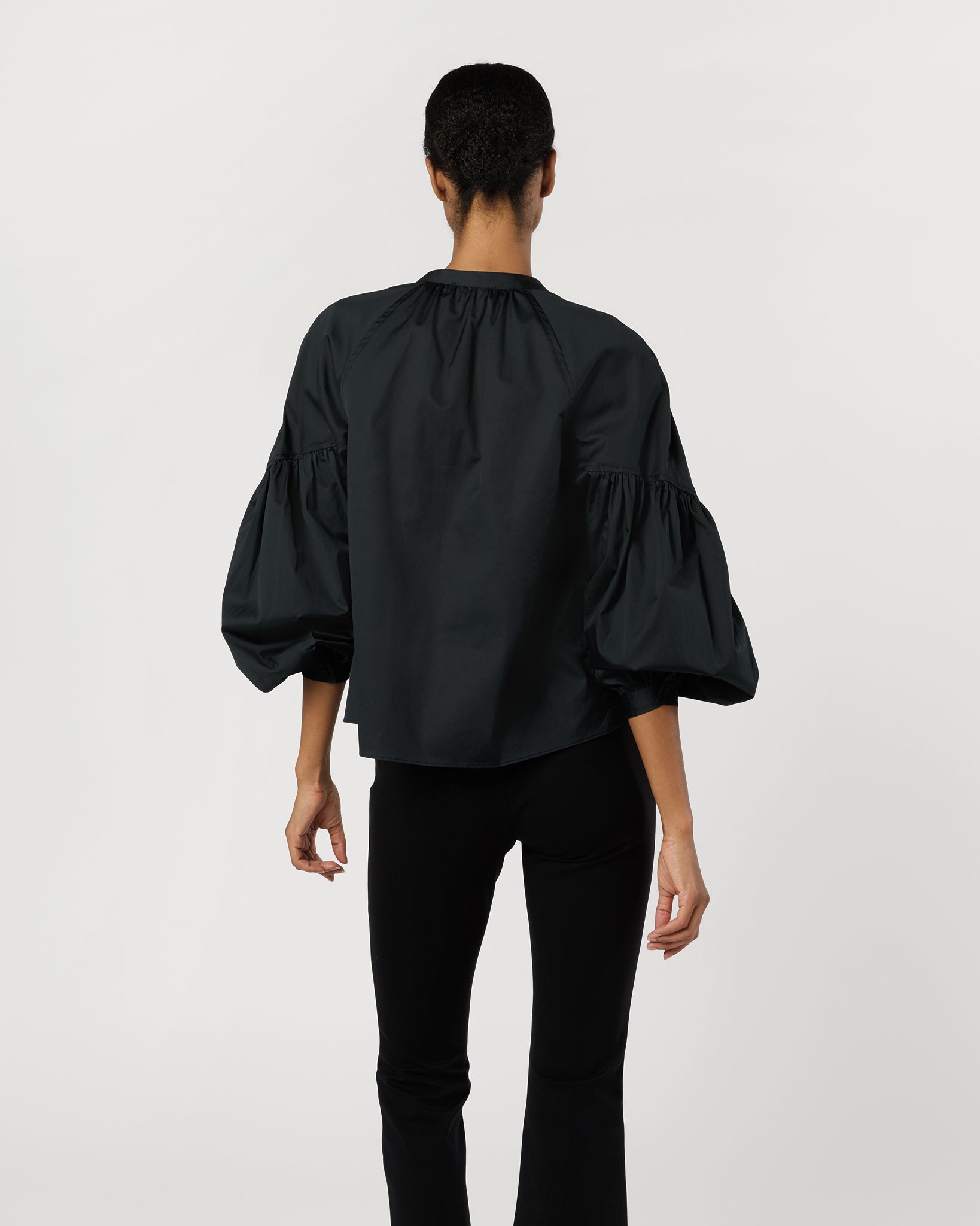 Rowena Long Sleeve Blouse in Noir