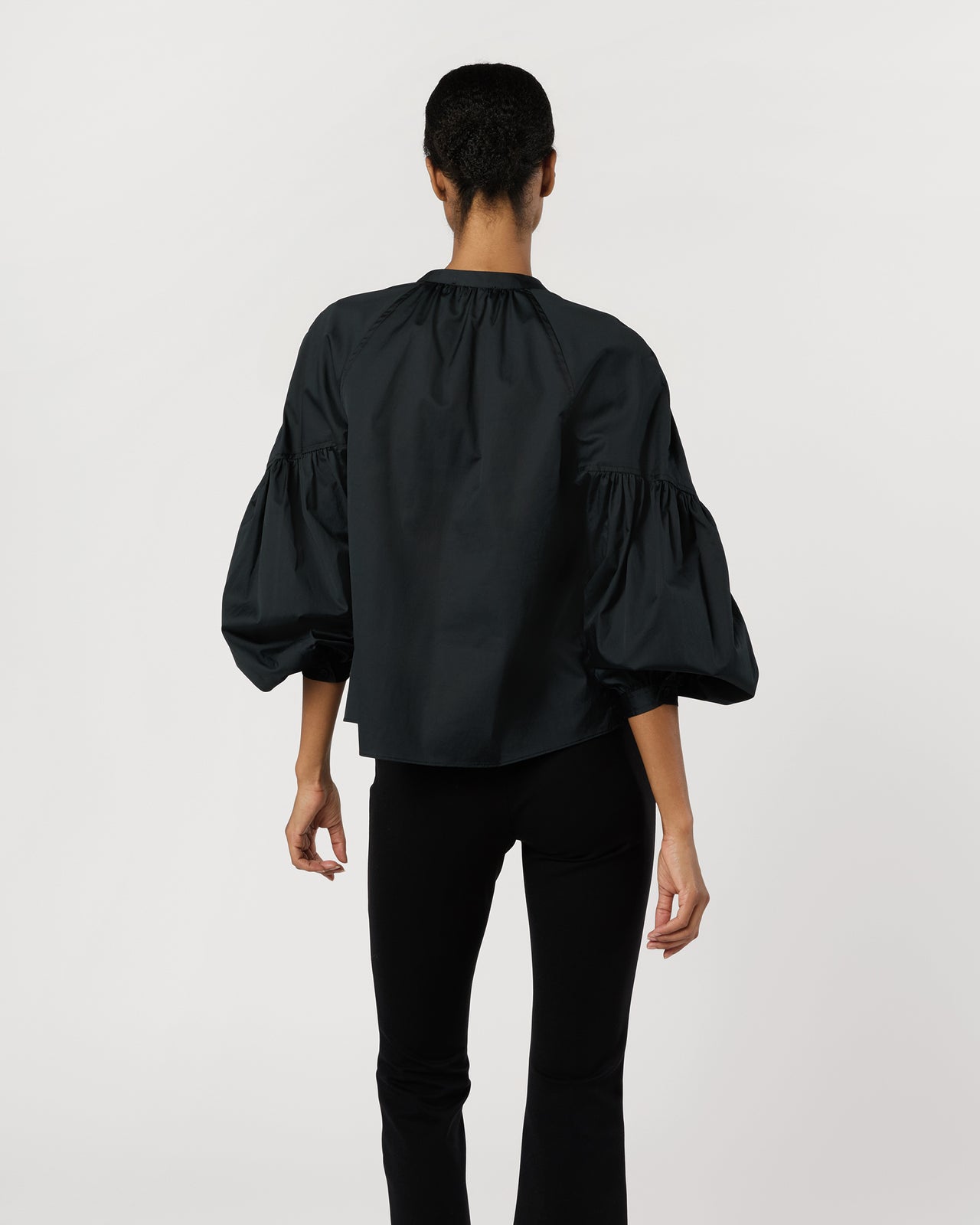 Rowena Long Sleeve Blouse in Noir