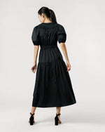 Load image into Gallery viewer, Othella Short Sleeve Midi Dress in Noir

