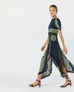 Load image into Gallery viewer, Cherie Scarf Dress in Navy Bounty Crepe De Chine
