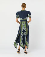 Load image into Gallery viewer, Cherie Scarf Dress in Navy Bounty Crepe De Chine
