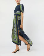 Load image into Gallery viewer, Cherie Scarf Dress in Navy Bounty Crepe De Chine
