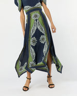 Load image into Gallery viewer, Cherie Scarf Dress in Navy Bounty Crepe De Chine
